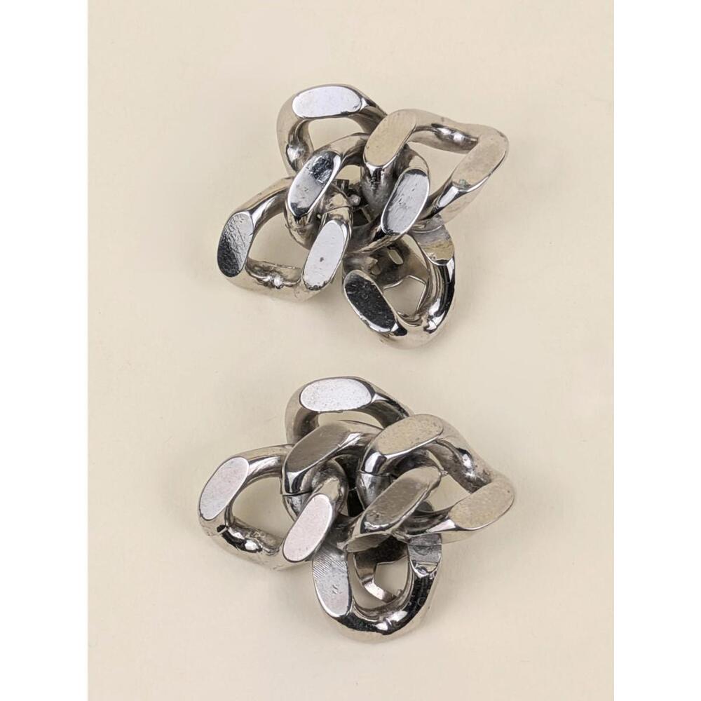1990's silver chain cross earrings